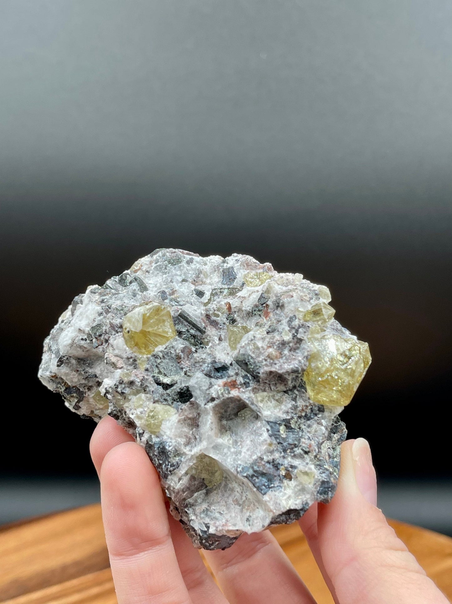 Golden Yellow Apatite in Matrix