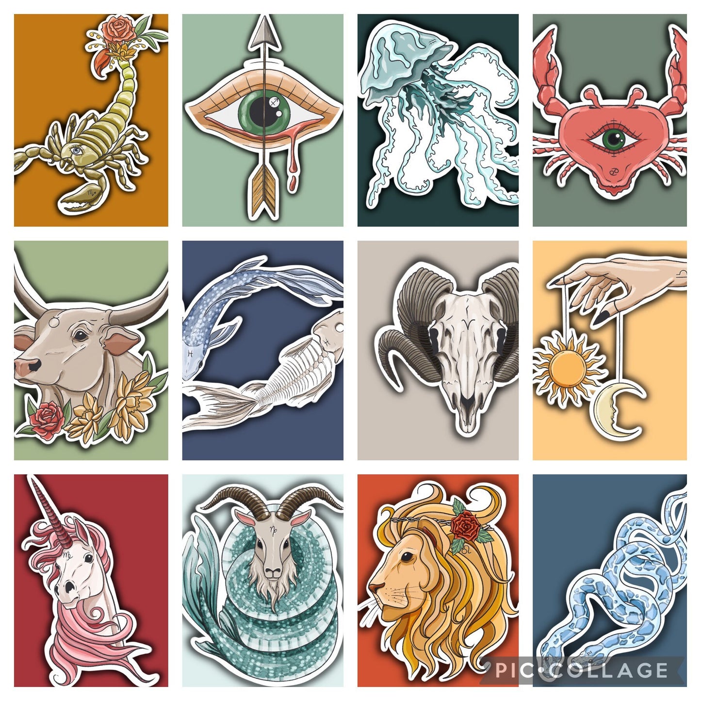 Zodiac Stickers - 12 Houses