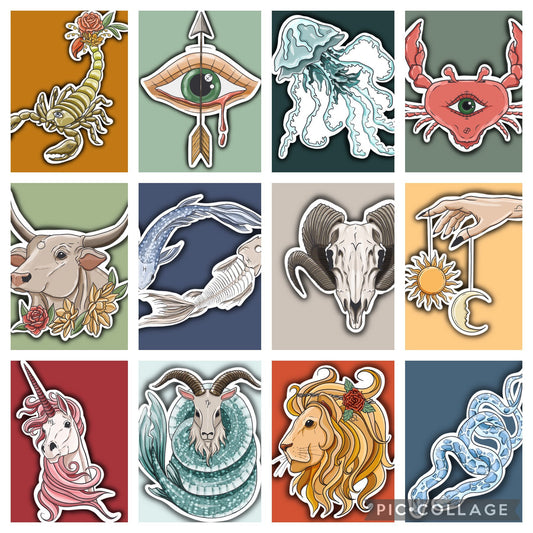 Zodiac Stickers - 12 Houses