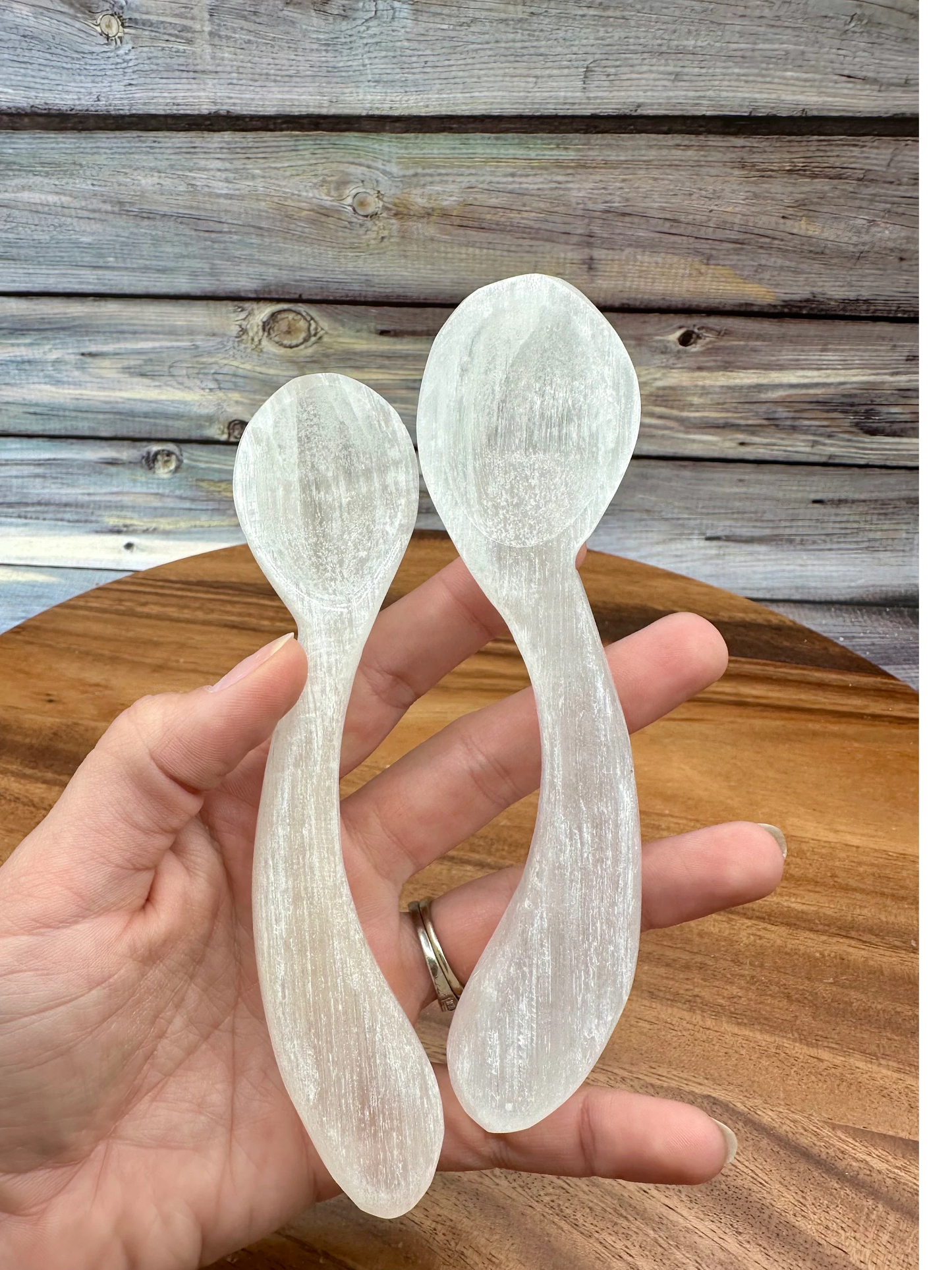 Selenite Spoon, Curved. One