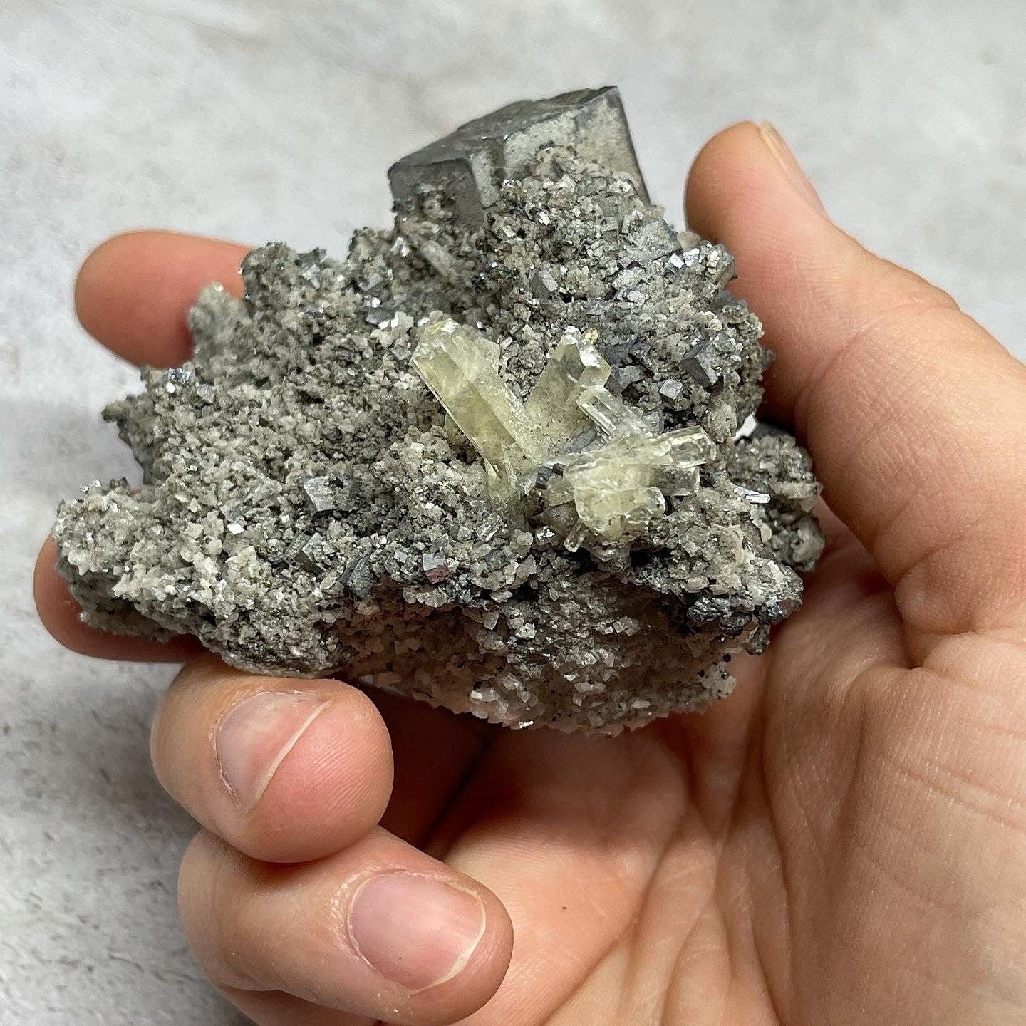 Galena, Marcasite and Calcite ~ Natural Specimen