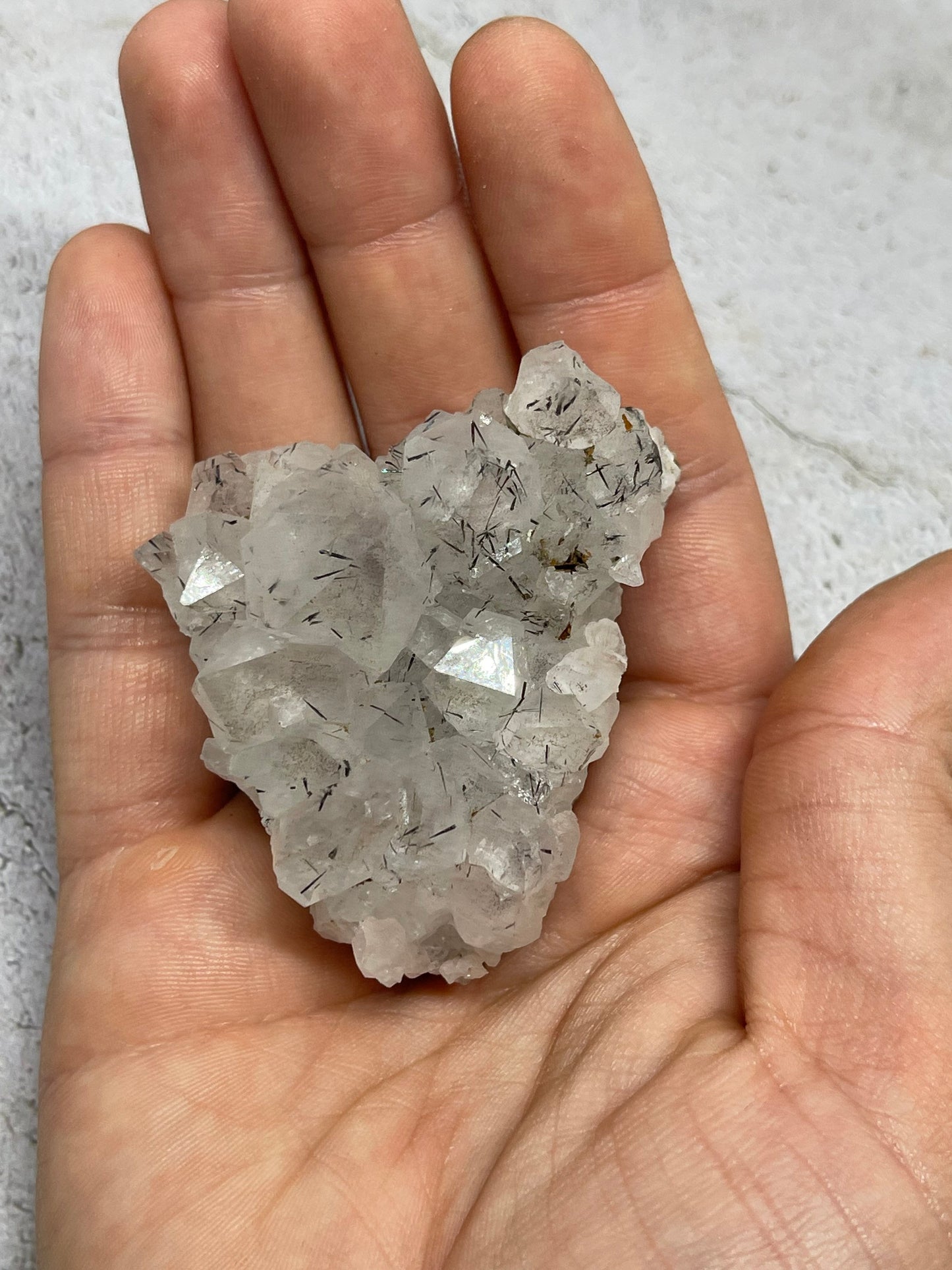 Natural Black Tourmaline in Quartz Crystal