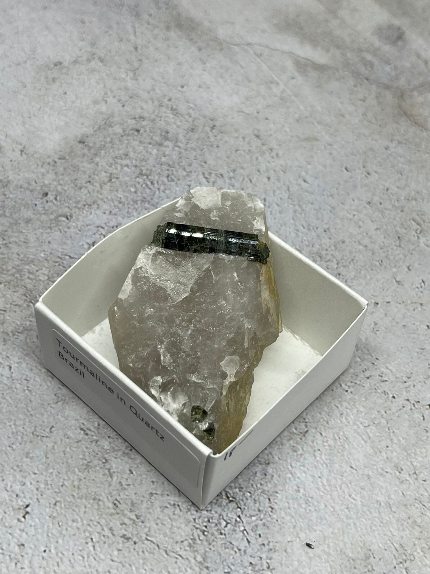 Natural Green Tourmaline in Quartz Crystal