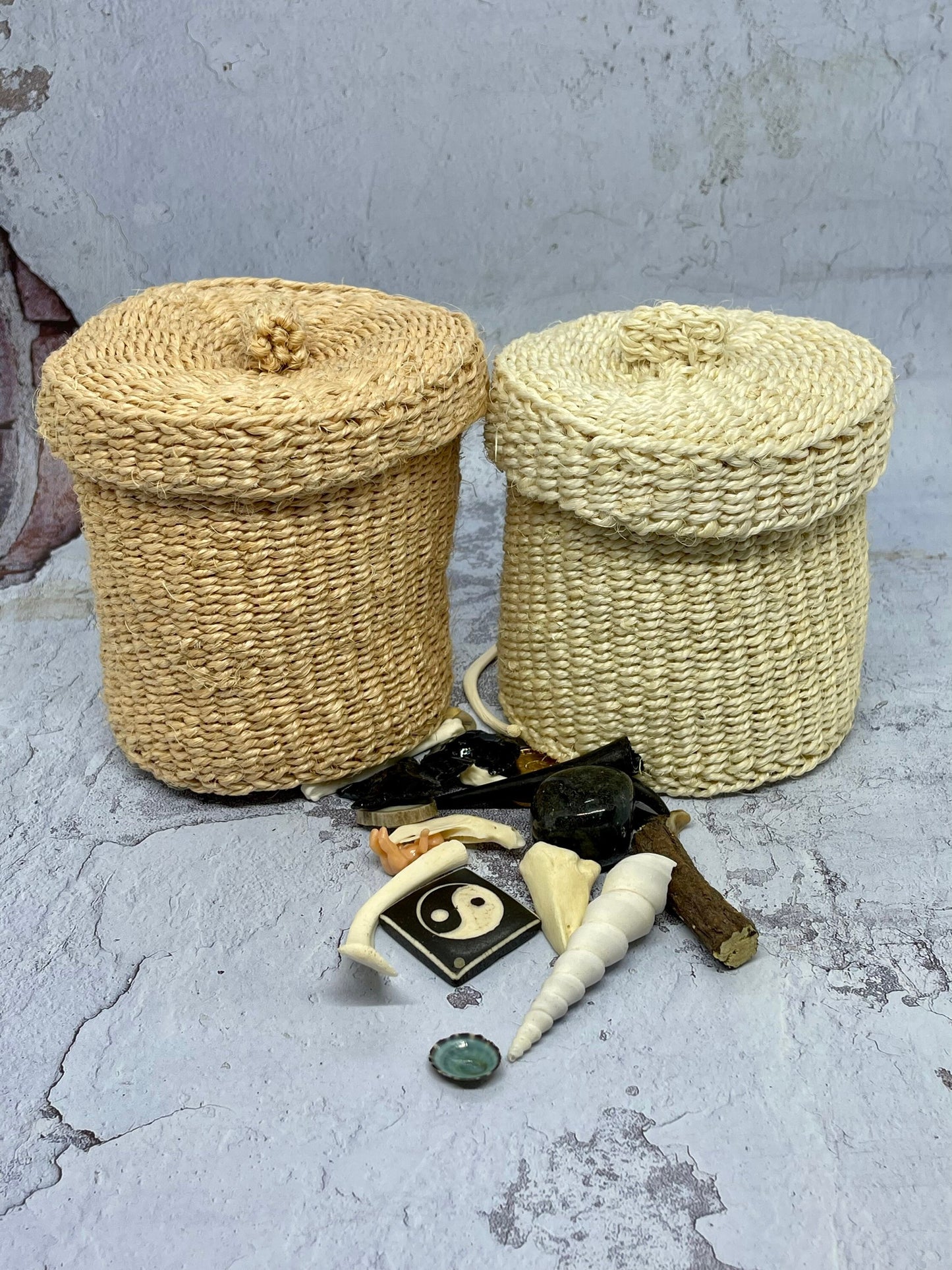 Lidded Sisal Basket