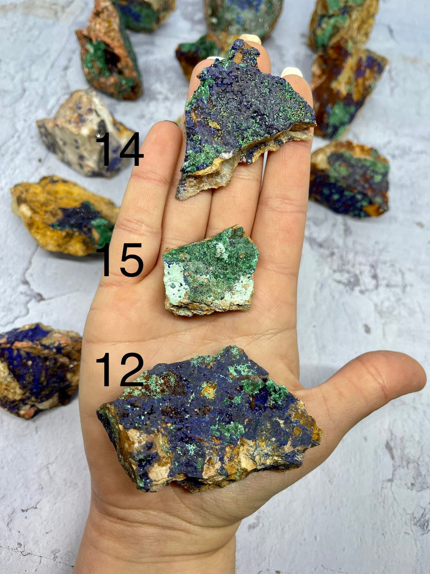 Natural Azurite and Malachite