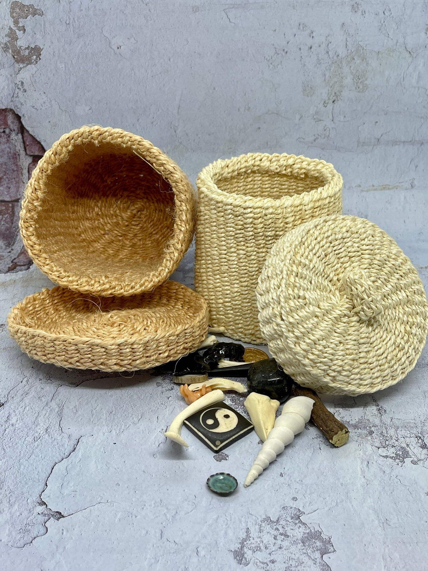 Lidded Sisal Basket