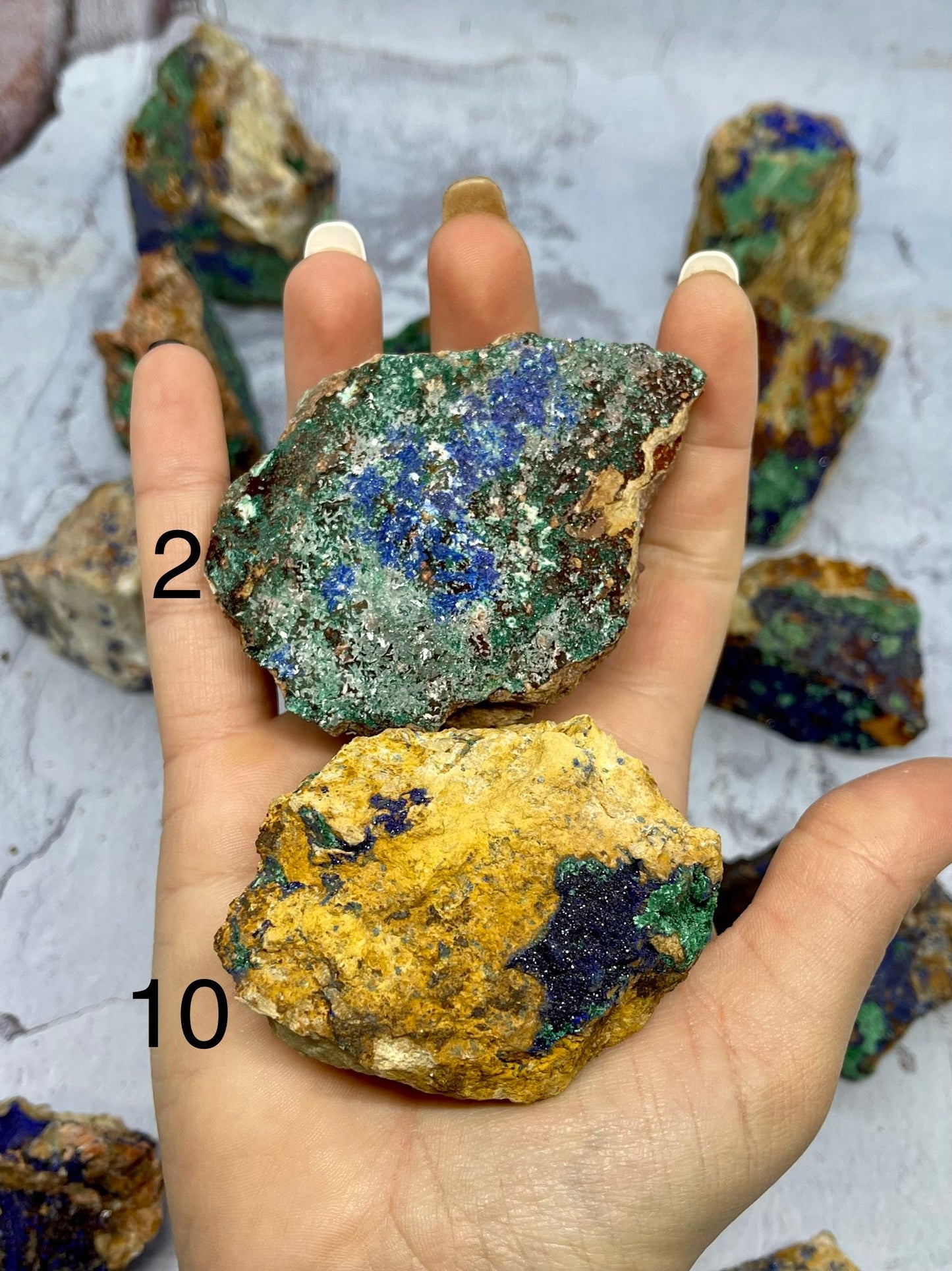 Natural Azurite and Malachite