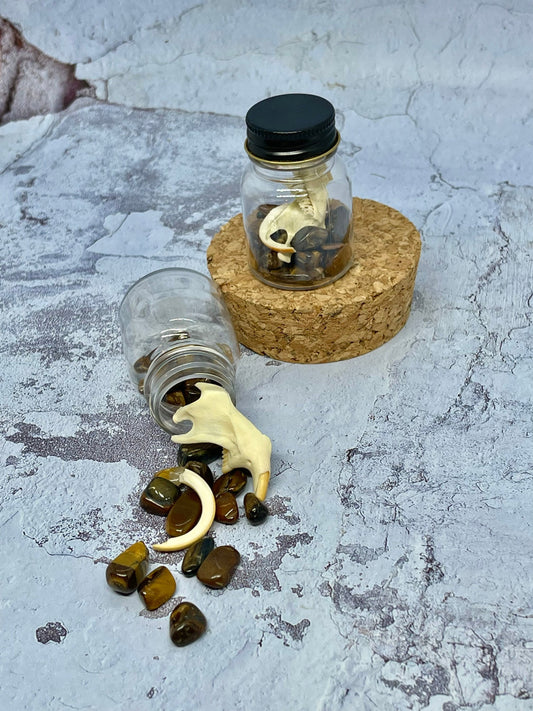 Muskrat Bone and Tiger Eye Bottles