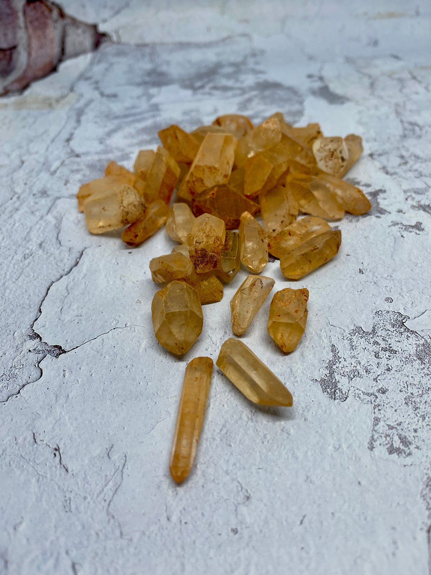 Natural Tangerine Quartz Crystal Points