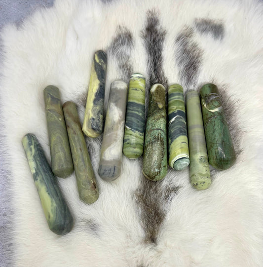 Serpentine Rounded Crystal Wands