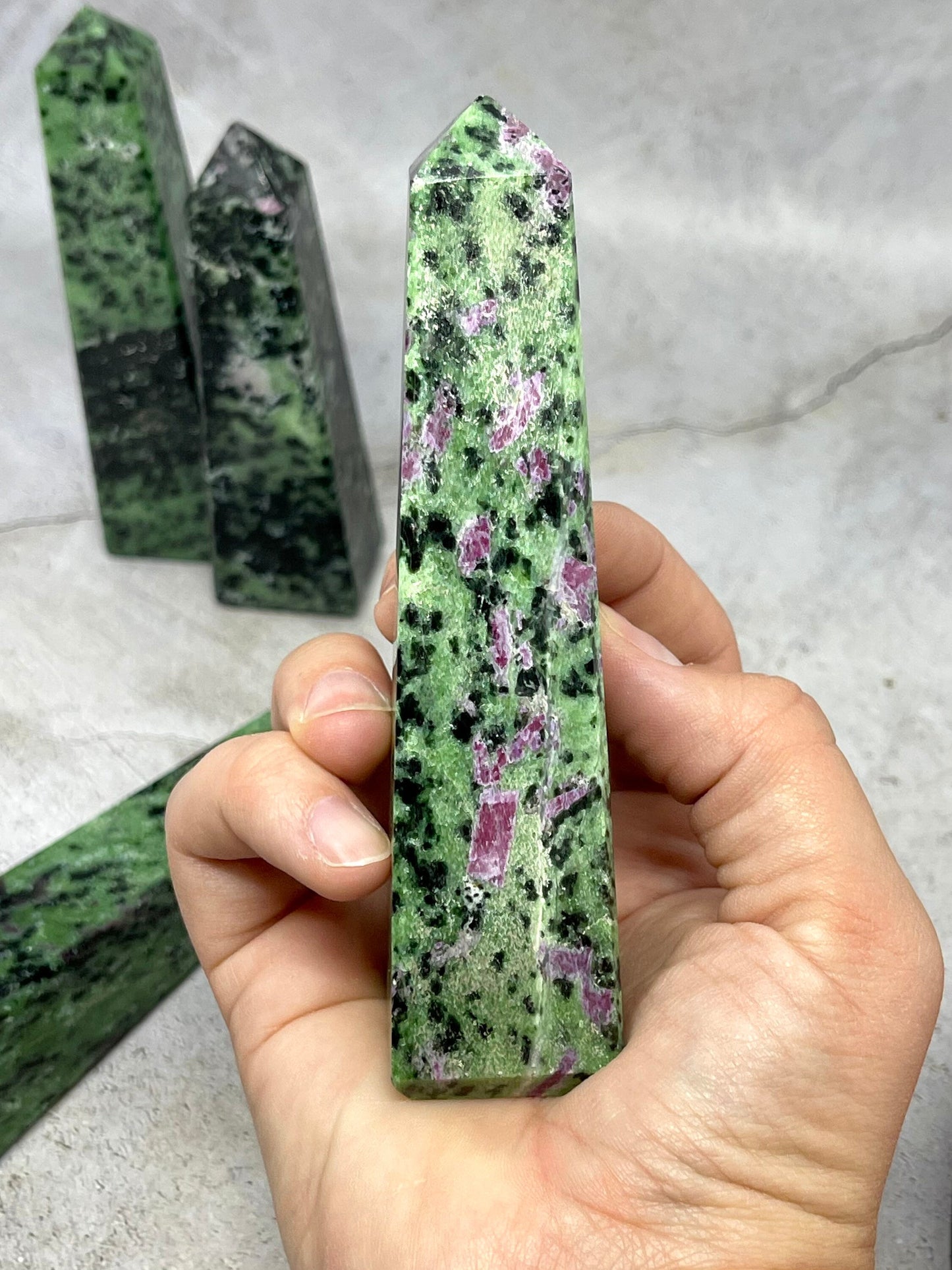 Ruby Zoisite Crystal towers points