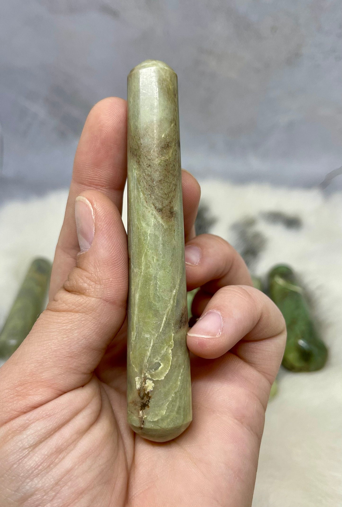 Serpentine Rounded Crystal Wands