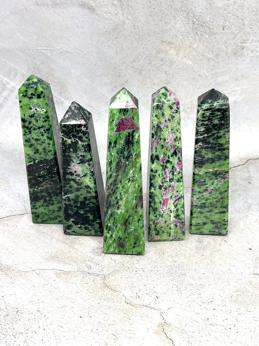 Ruby Zoisite Crystal towers points