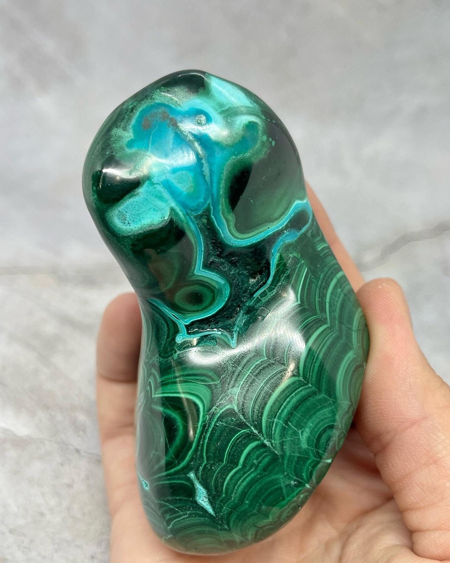 Natural Malachite and Chrysocolla Freeforms