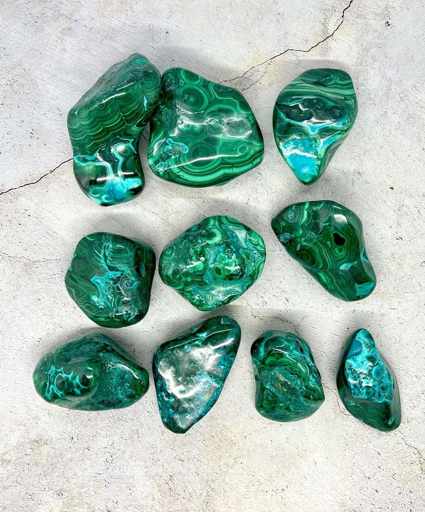 Natural Malachite and Chrysocolla Freeforms