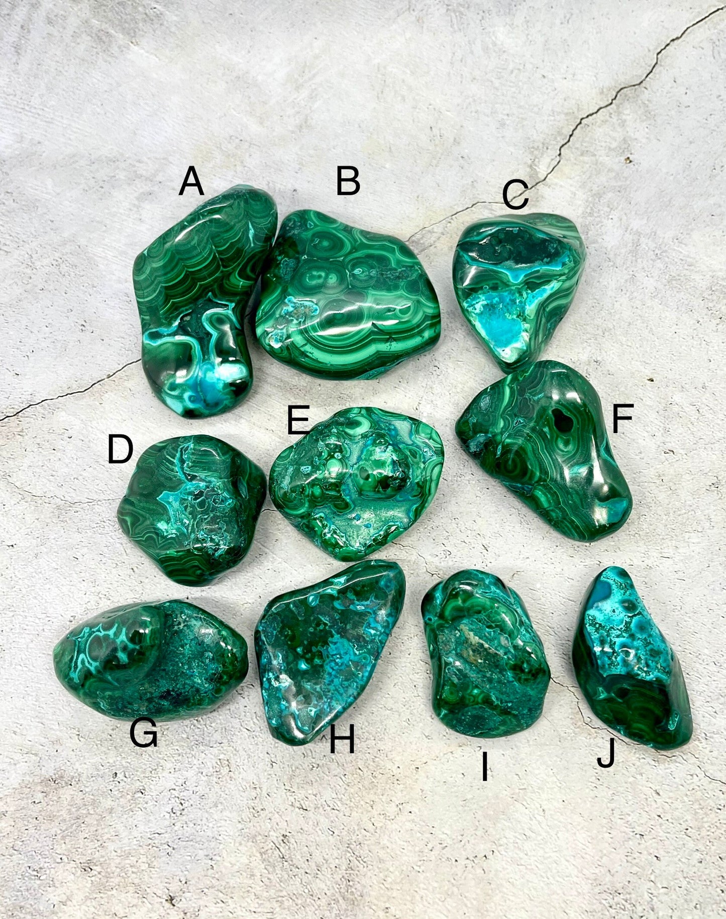 Natural Malachite and Chrysocolla Freeforms