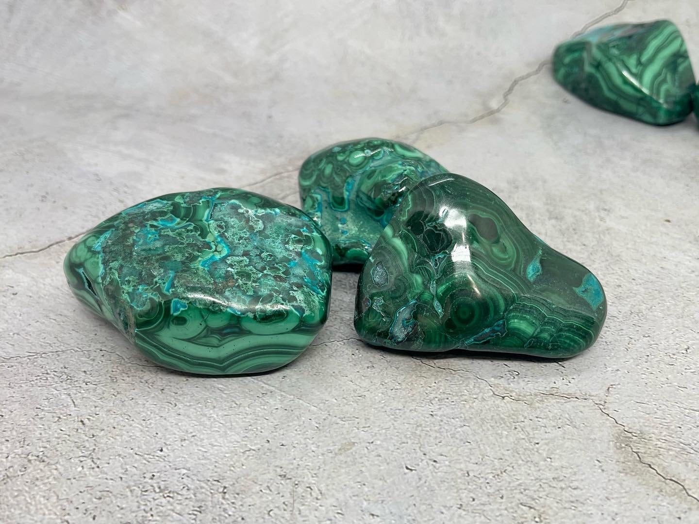 Natural Malachite and Chrysocolla Freeforms