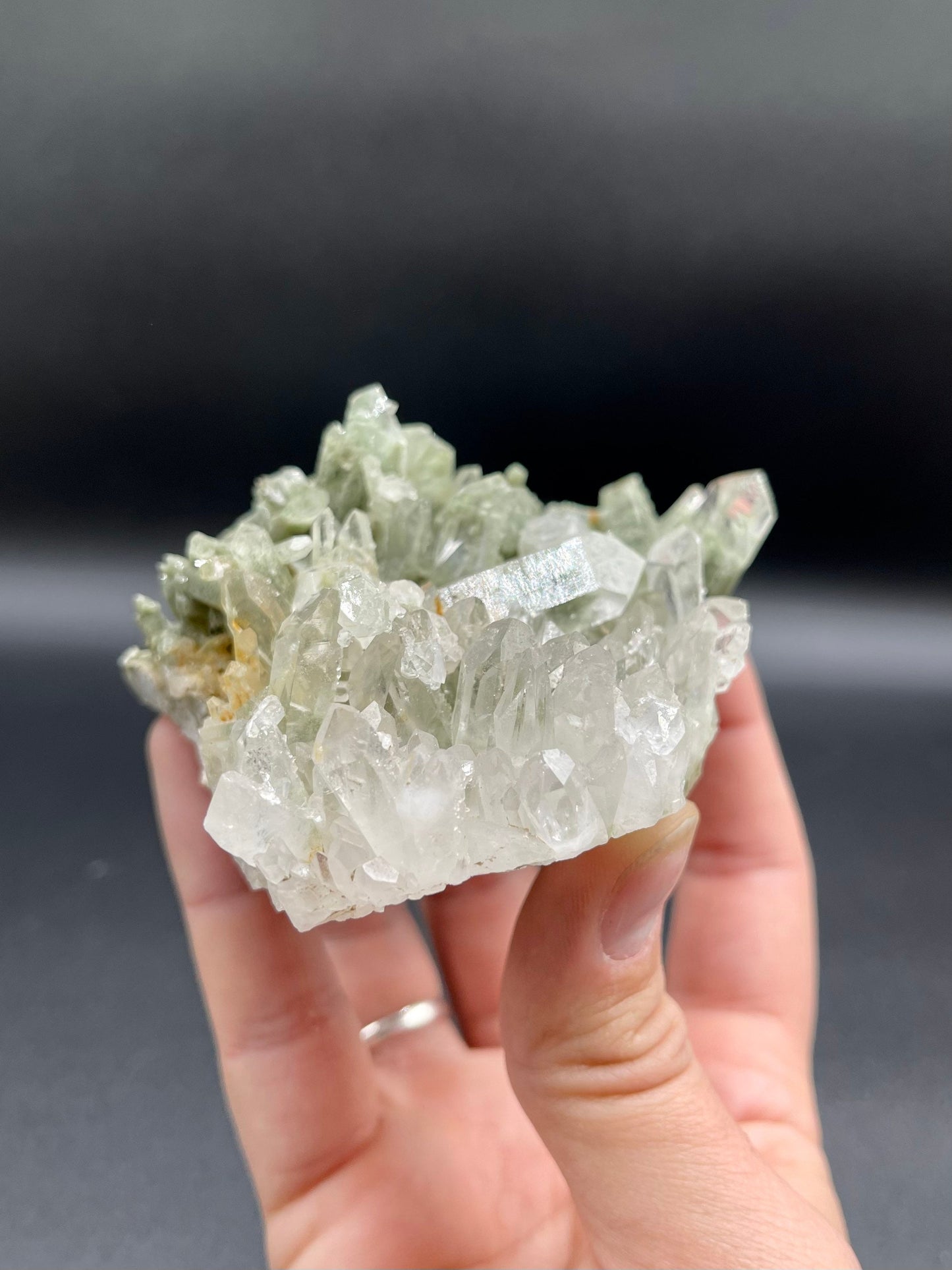 Chlorite in Quartz Cluster