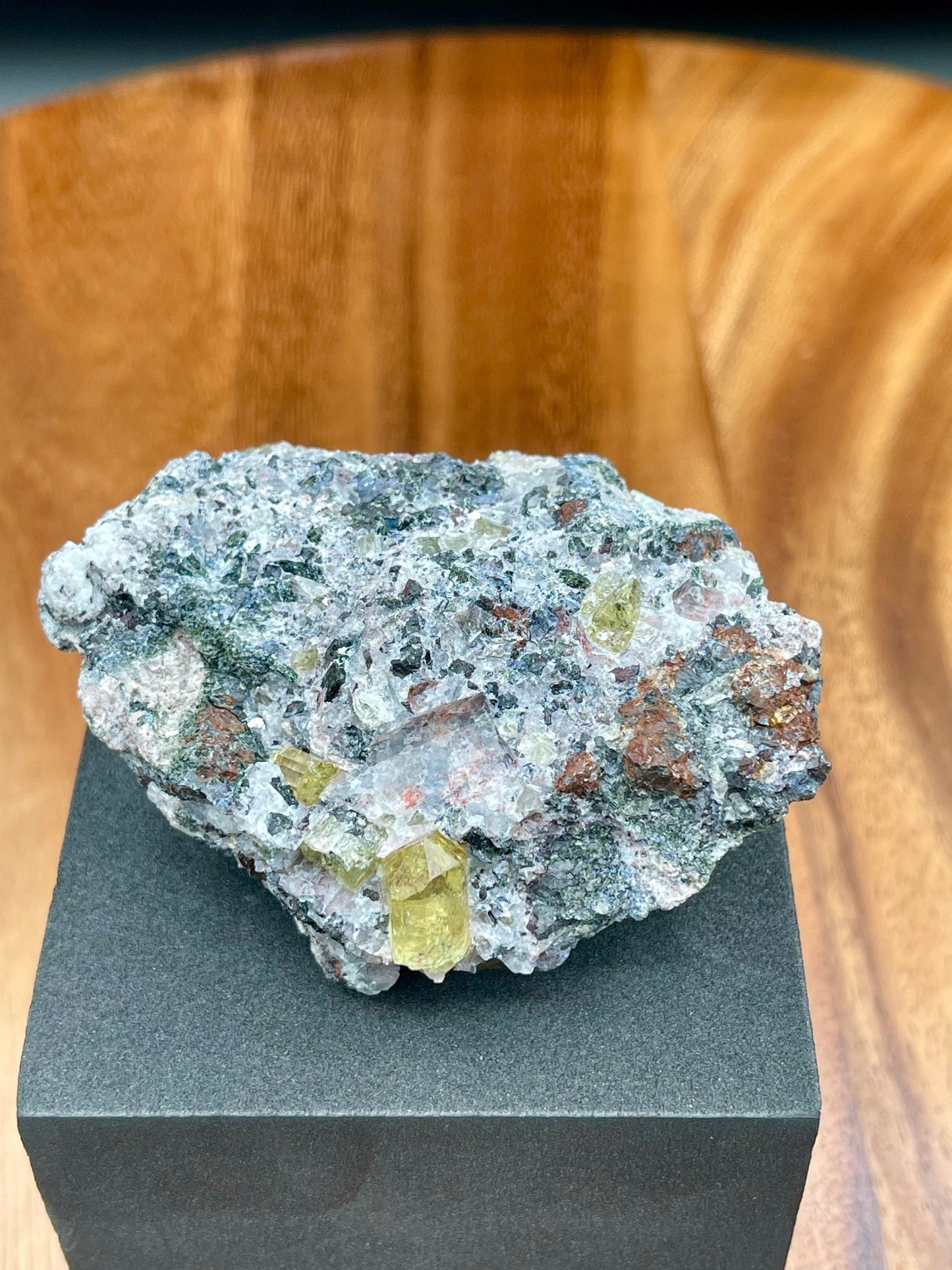 Gem Quality Golden Yellow Apatite in Matrix and Mixed Minerals