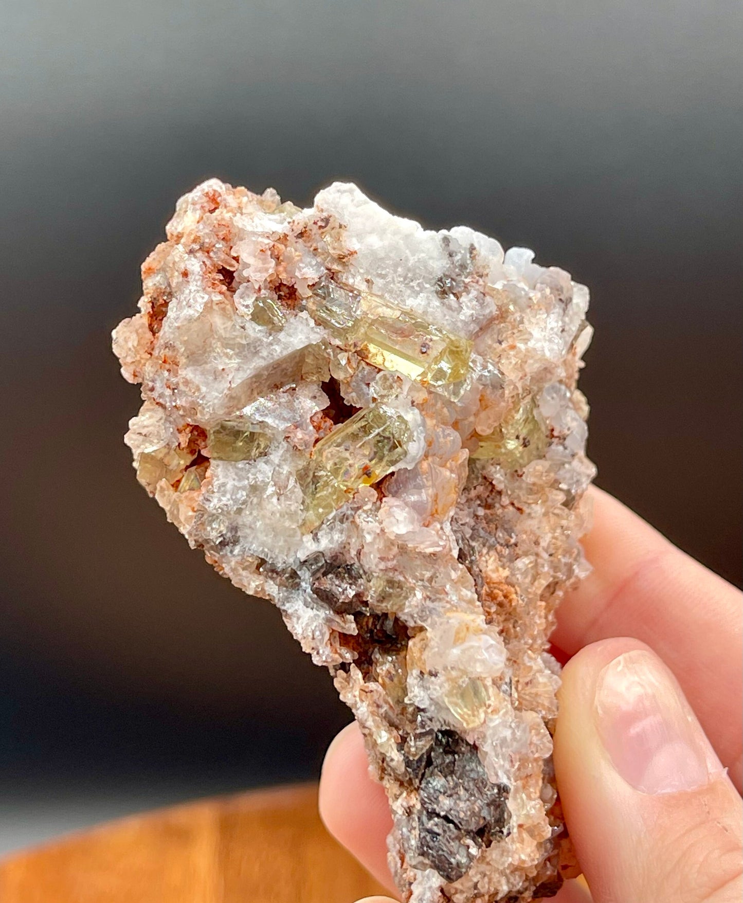 Gem Golden Yellow Apatite in Matrix and Mixed Minerals