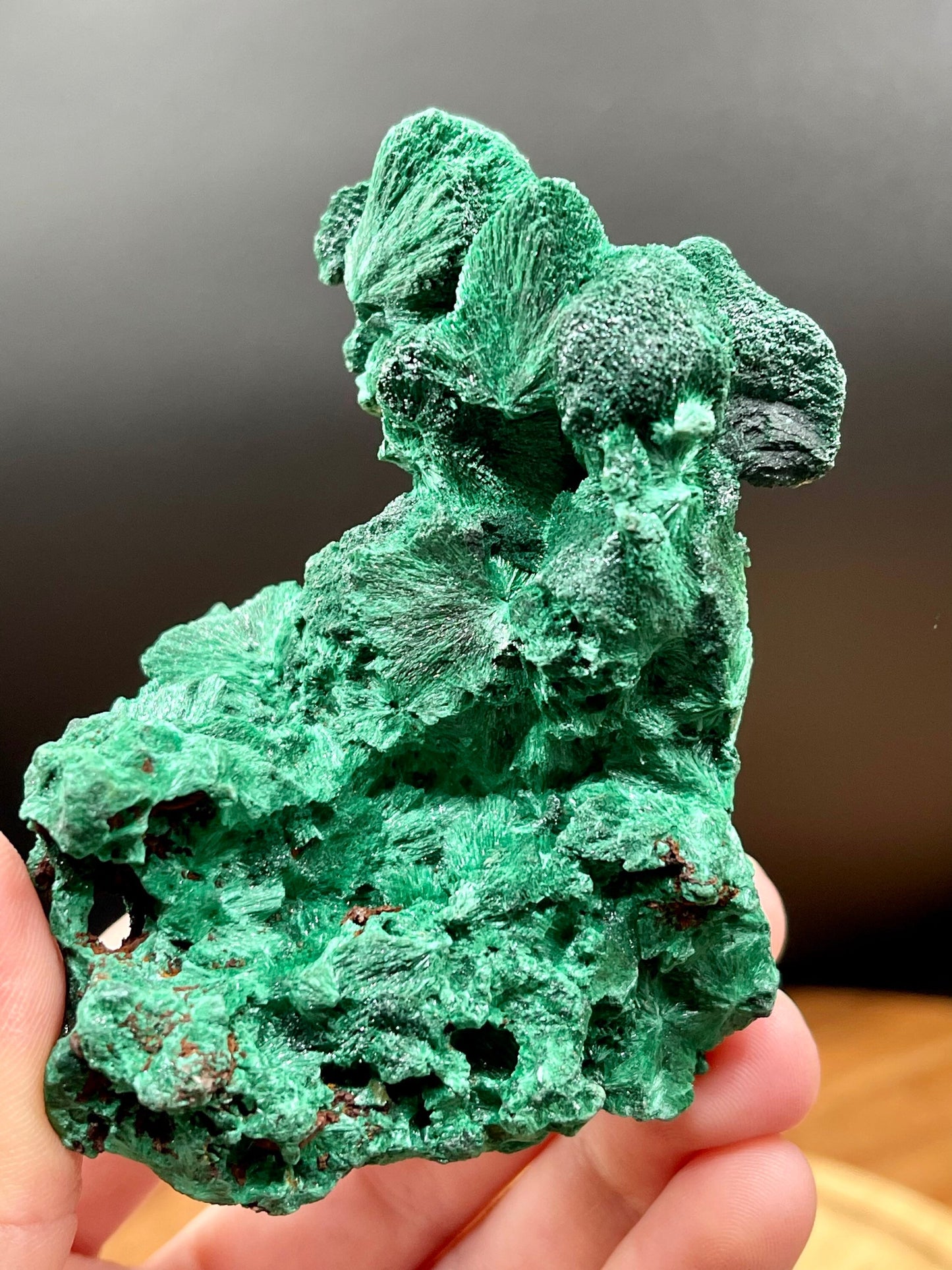 Sparkling Fibrous Malachite Freeform