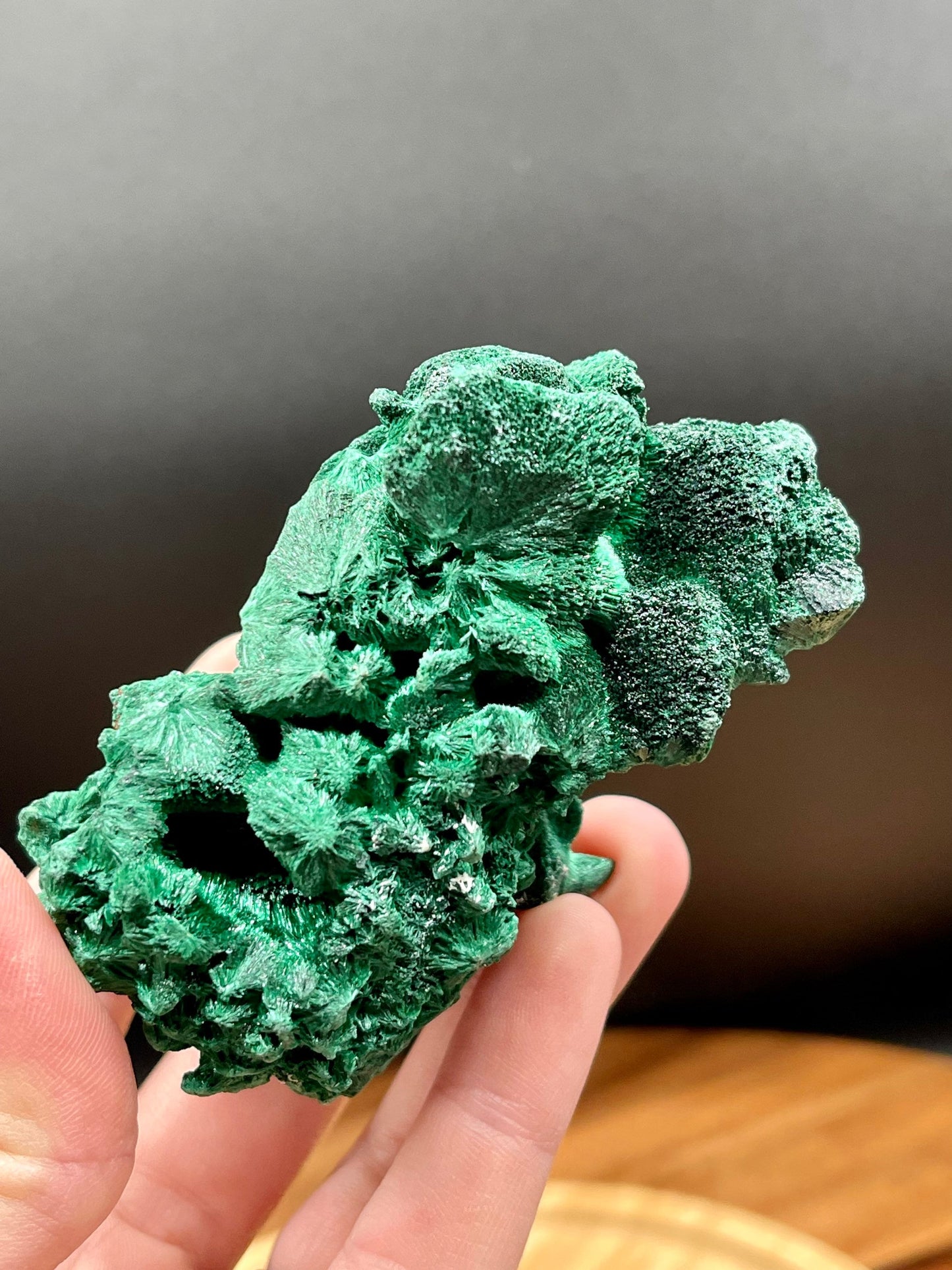 Sparkling Fibrous Malachite Freeform