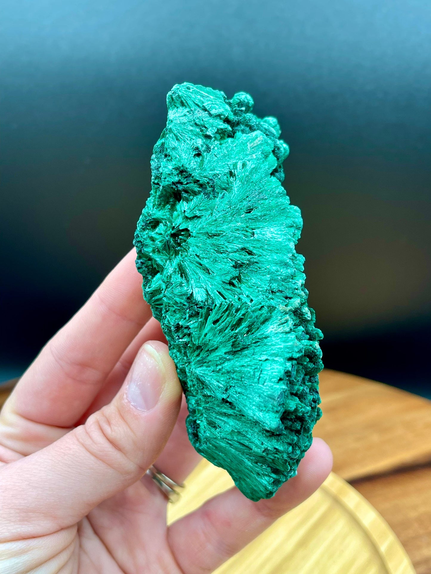 Sparkling Fibrous Malachite Freeform