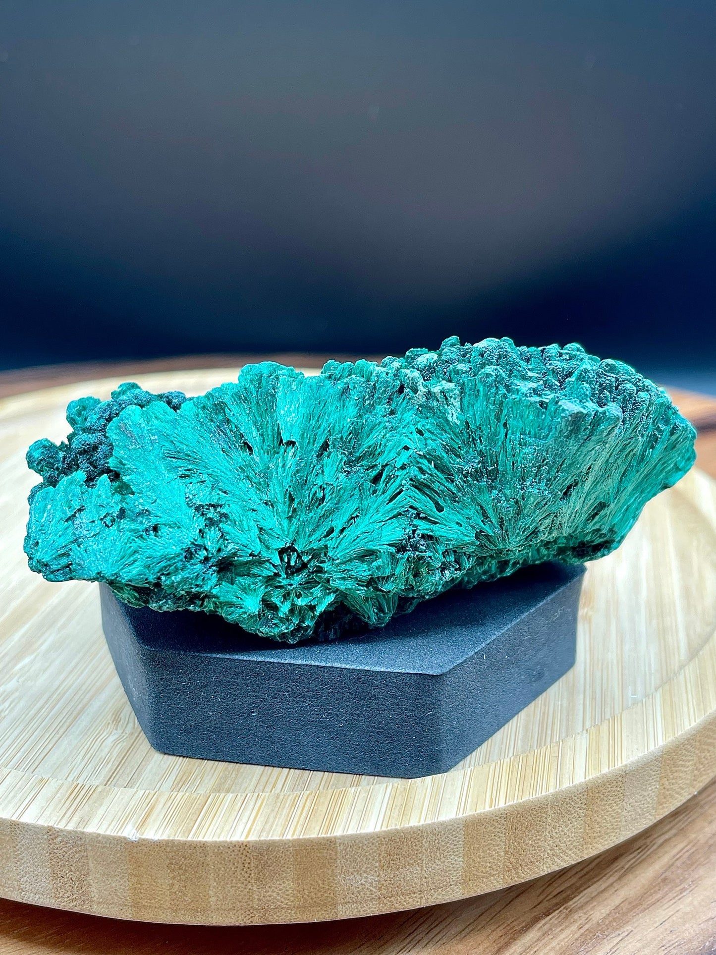 Sparkling Fibrous Malachite Freeform