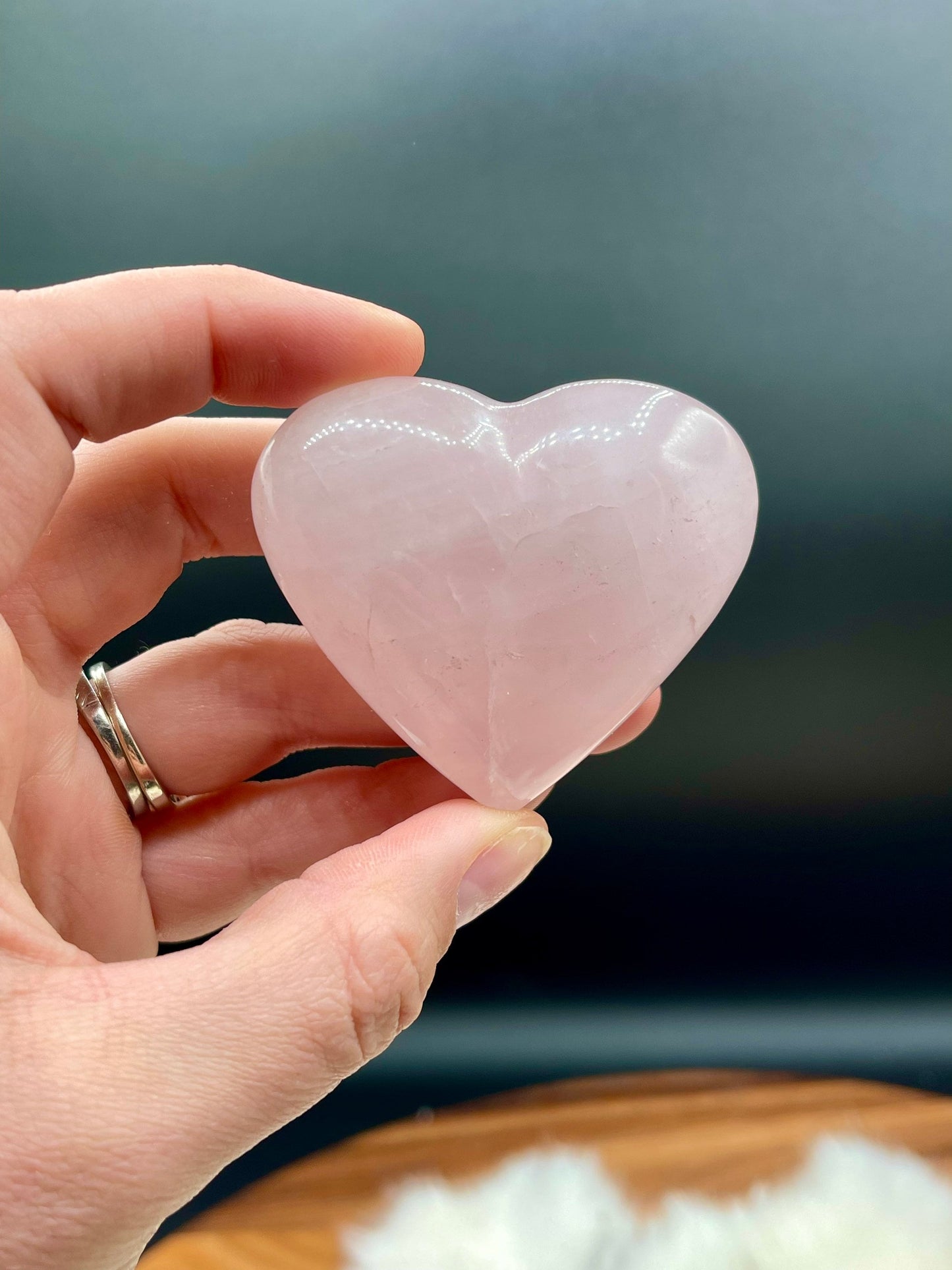 Rose Puffy Quartz Hearts