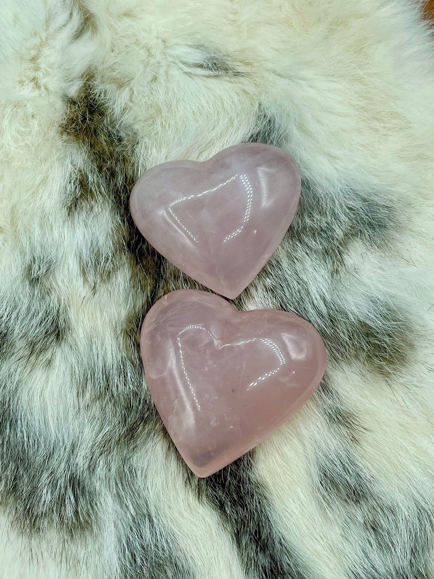 Rose Puffy Quartz Hearts