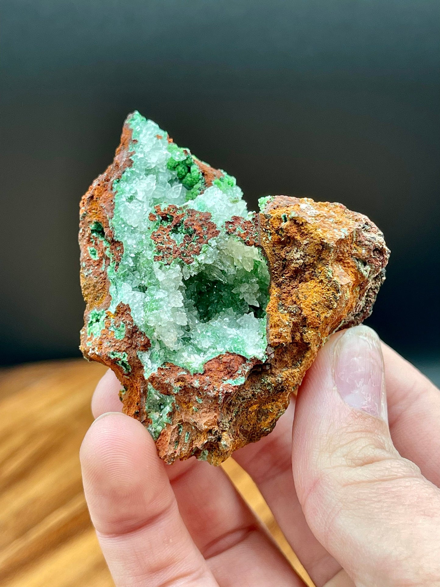 Green Rosasite with Calcite Specimen