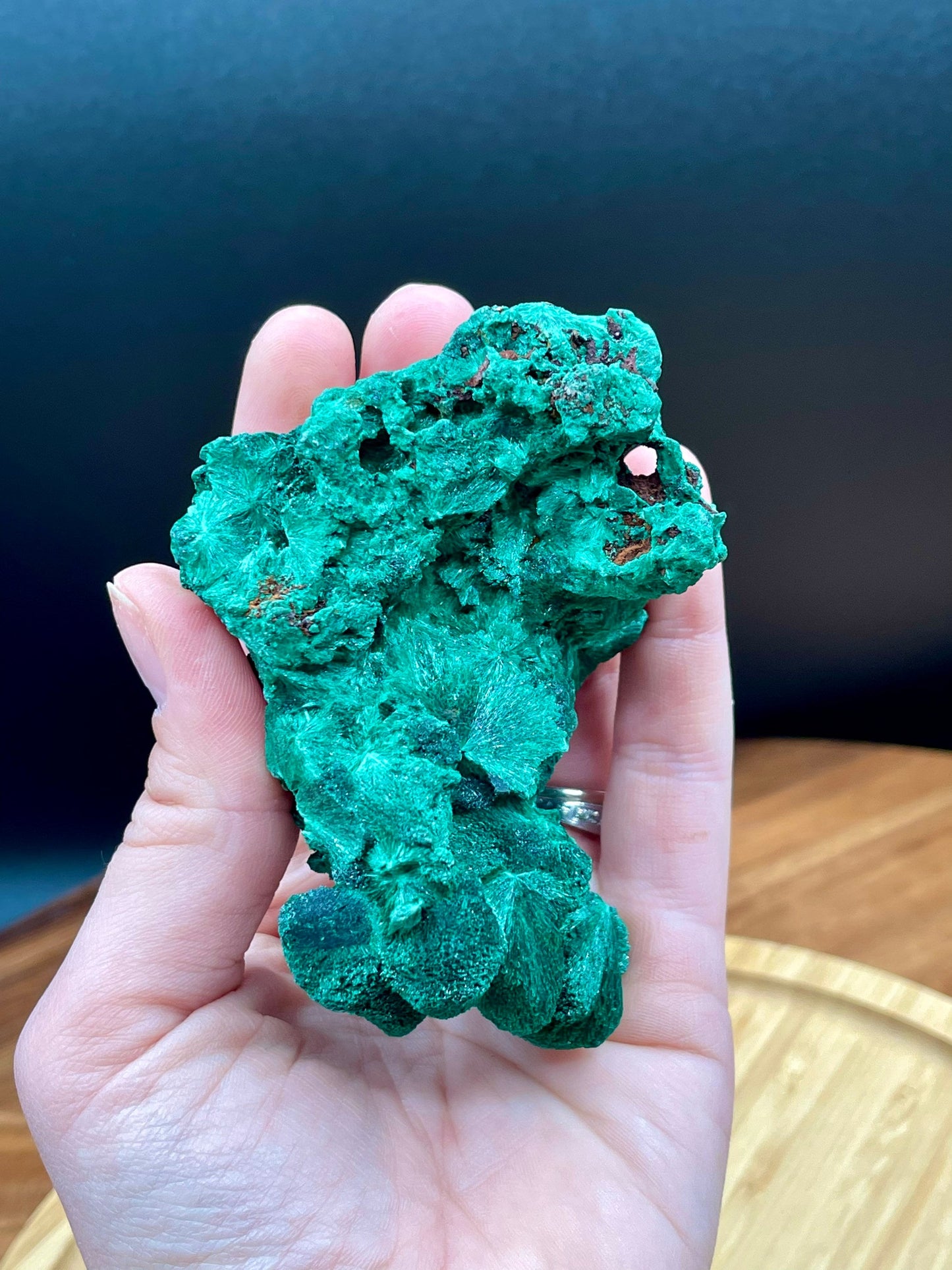 Sparkling Fibrous Malachite Freeform