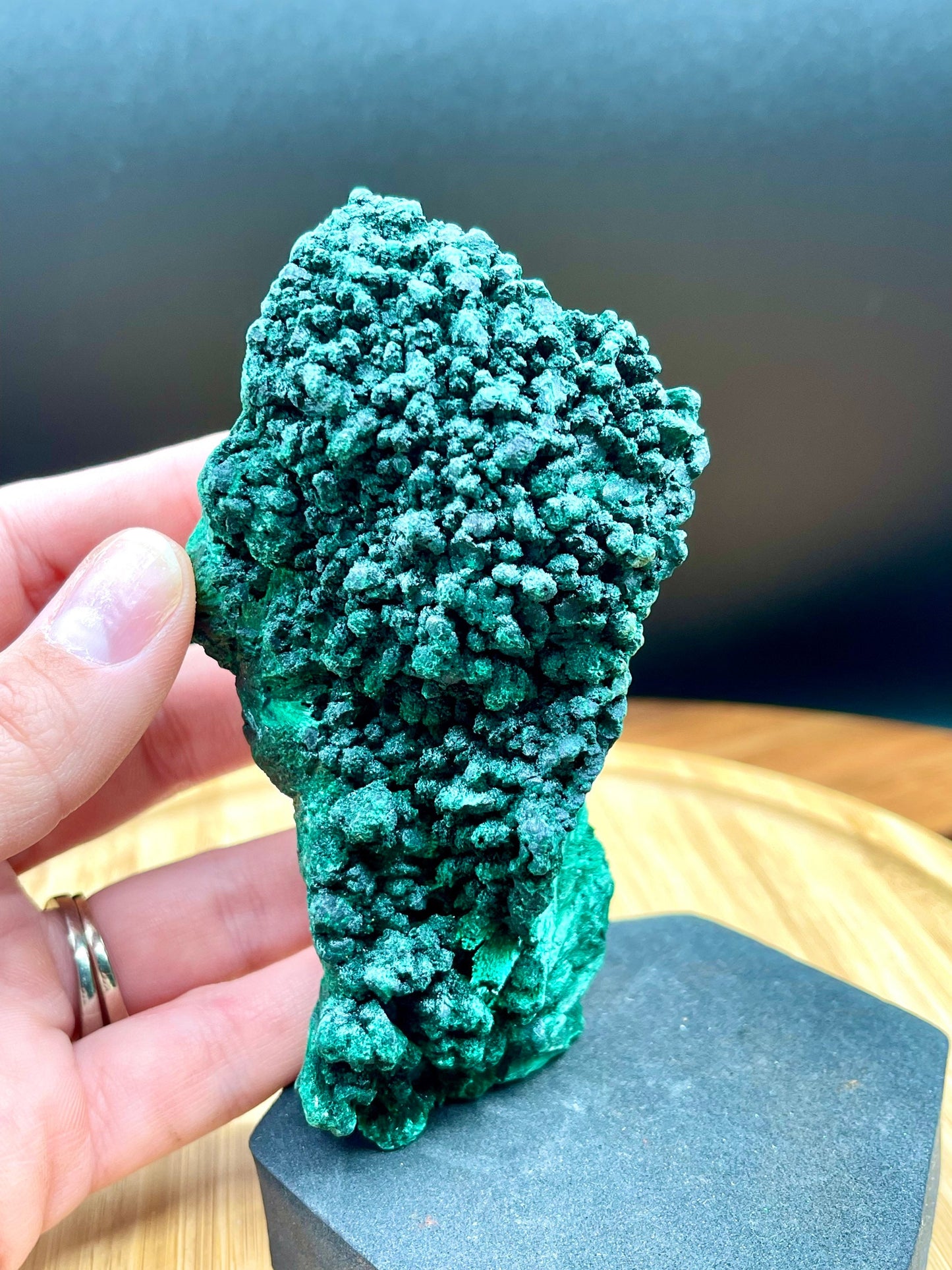 Sparkling Fibrous Malachite Freeform