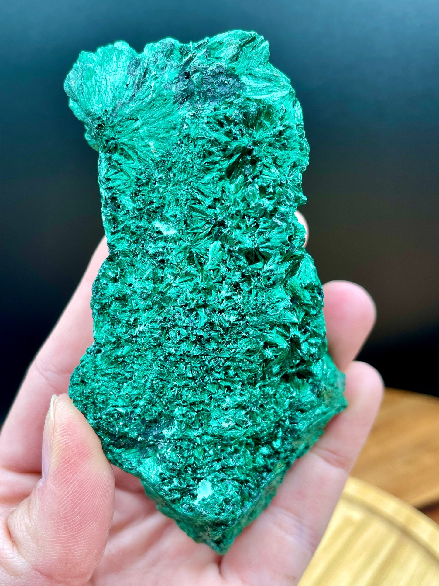 Sparkling Fibrous Malachite Freeform