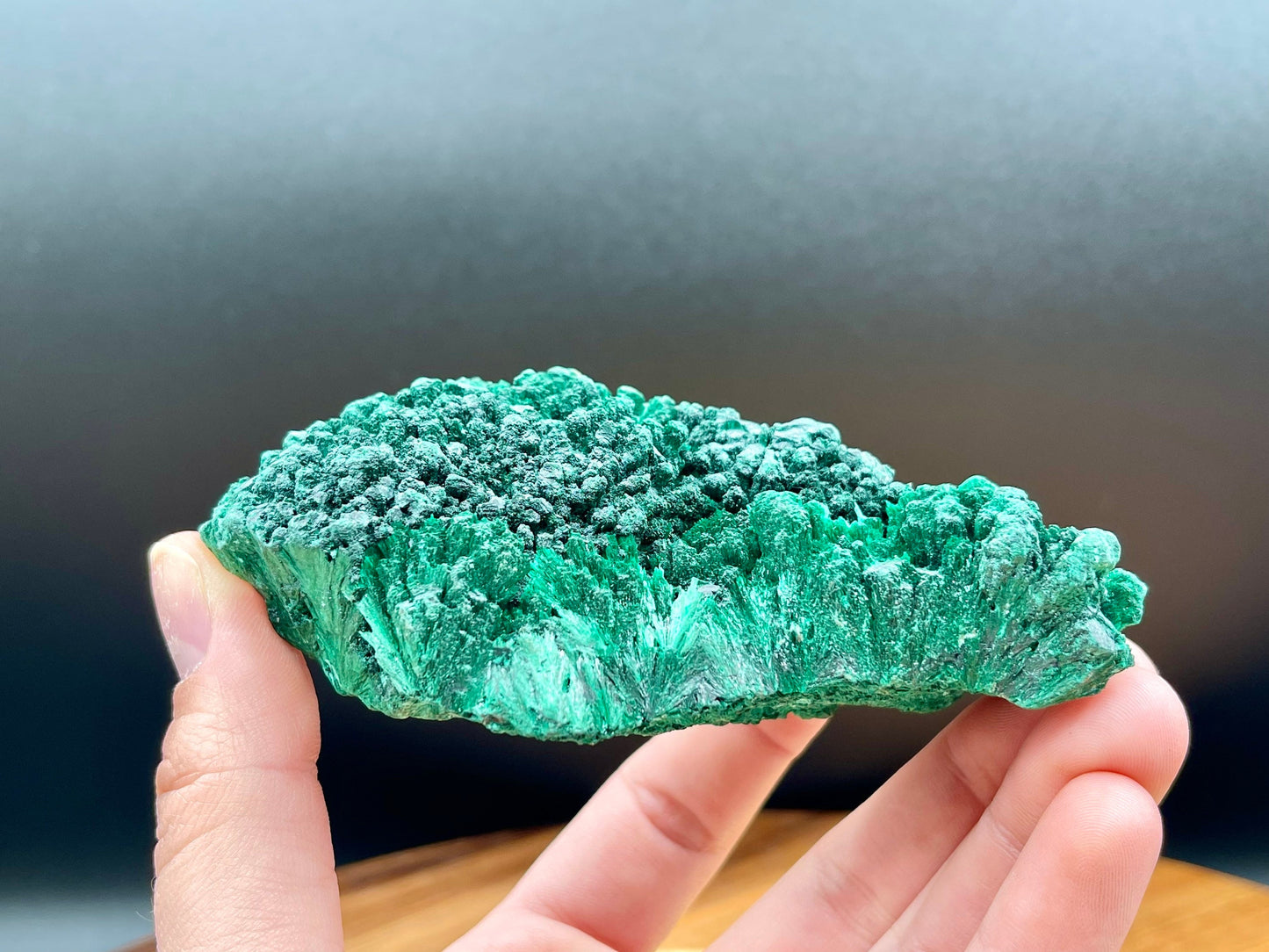 Sparkling Fibrous Malachite Freeform