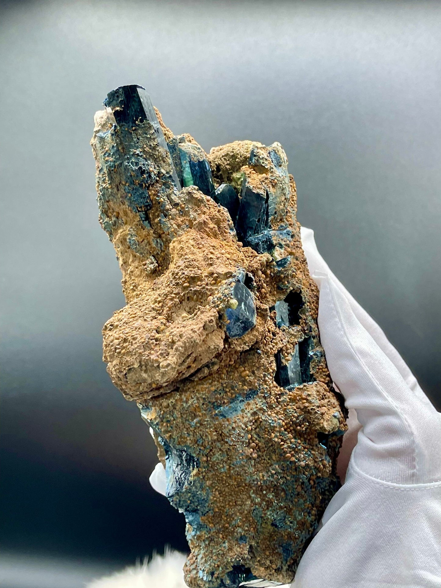 Large Vivianite Cluster in Matrix Specimen