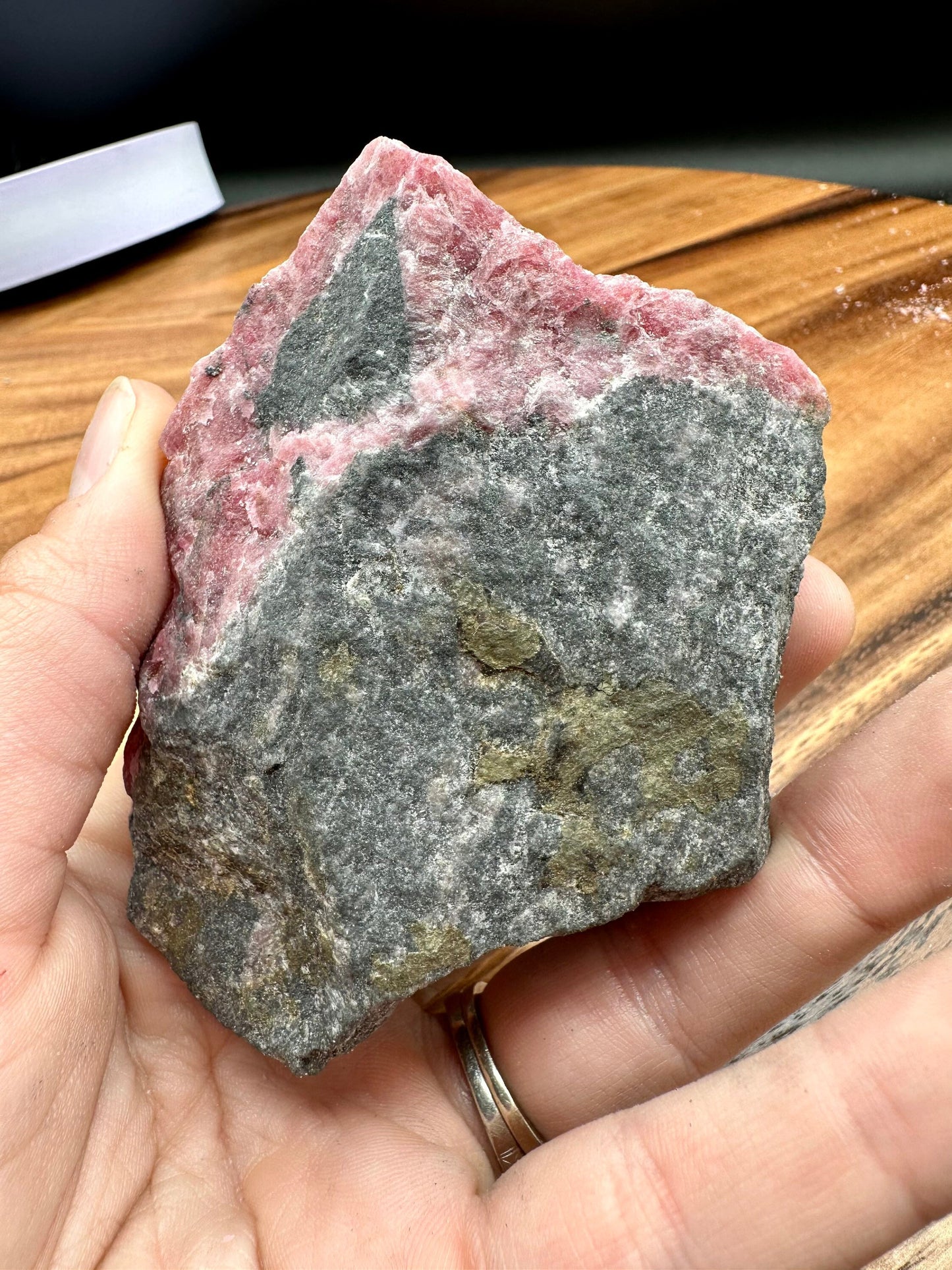 Grade AA Rough Rhodonite with Amphibole, Cummingtonite and other Minerals