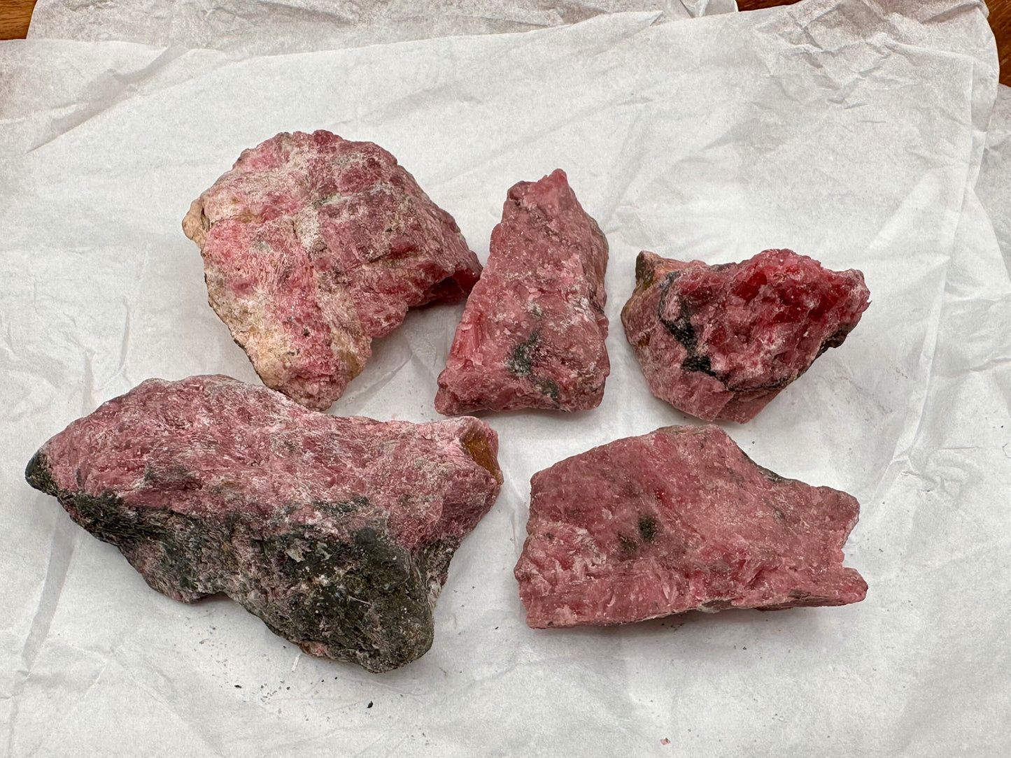 Wholesale Lot Grade AA Rough Rhodonite with Amphibole, Cummingtonite and other Minerals