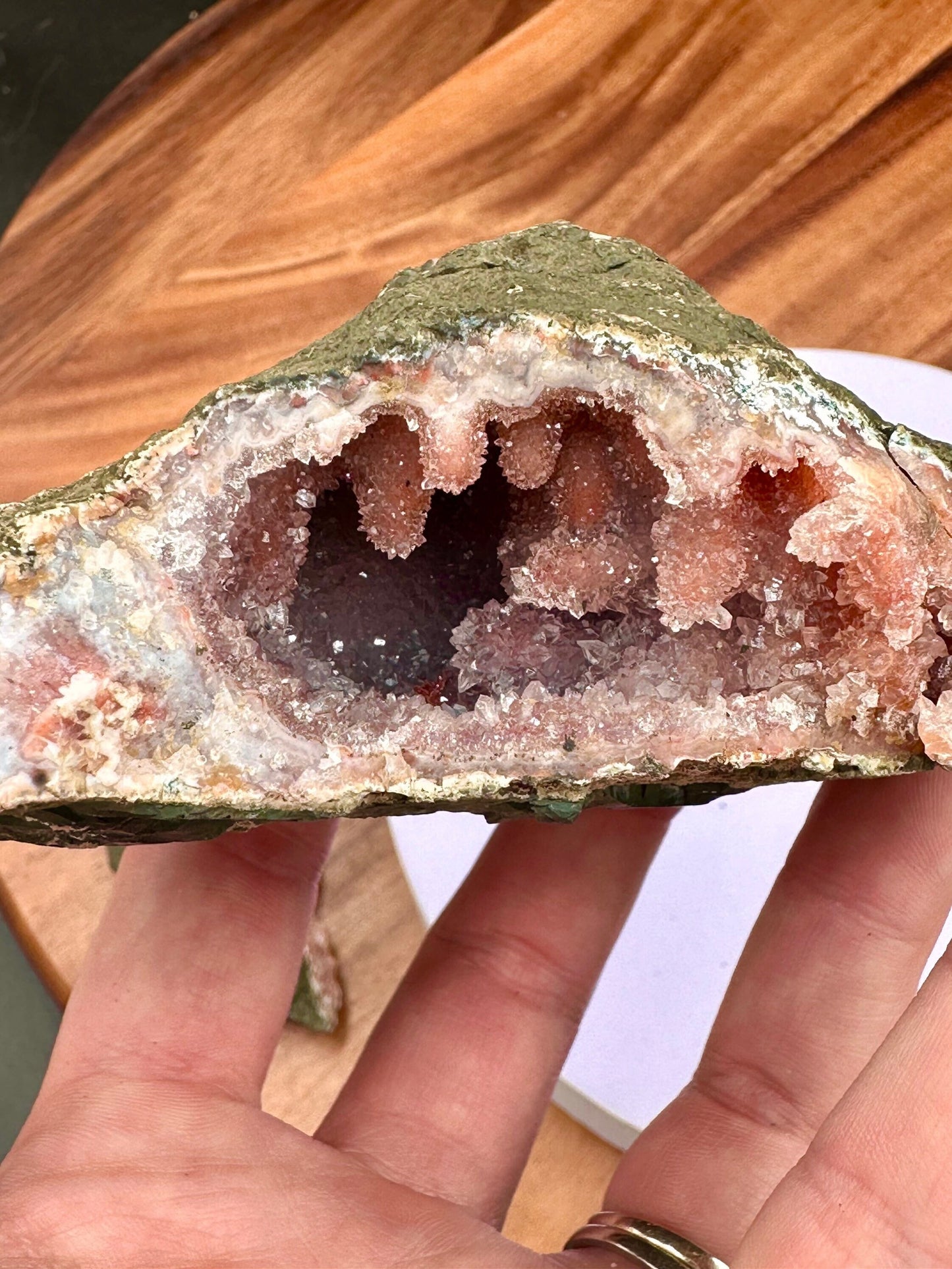 Pink Amethyst Stalactites Geode