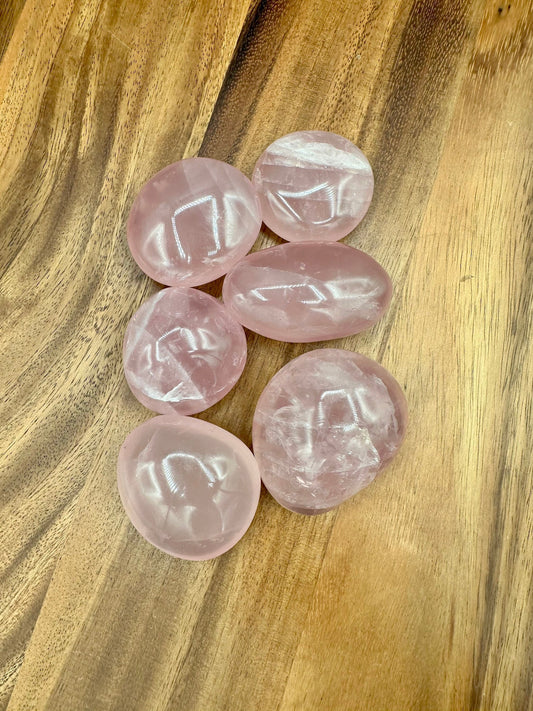 Grade A Rose Quartz Palm Stones