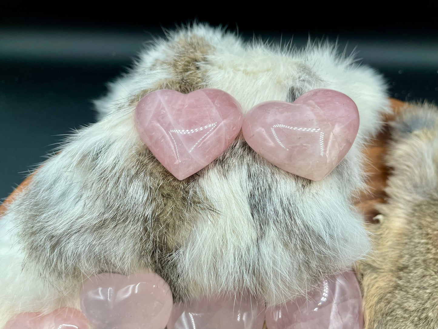 Puffy Rose Quartz Hearts