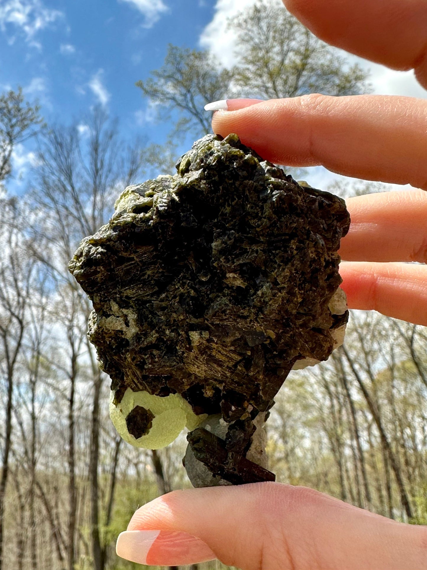 Prehnite Globular Spheres on Epidote