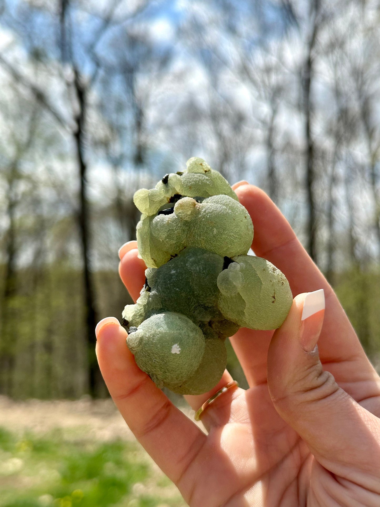 Prehnite Globular Spheres on Epidote