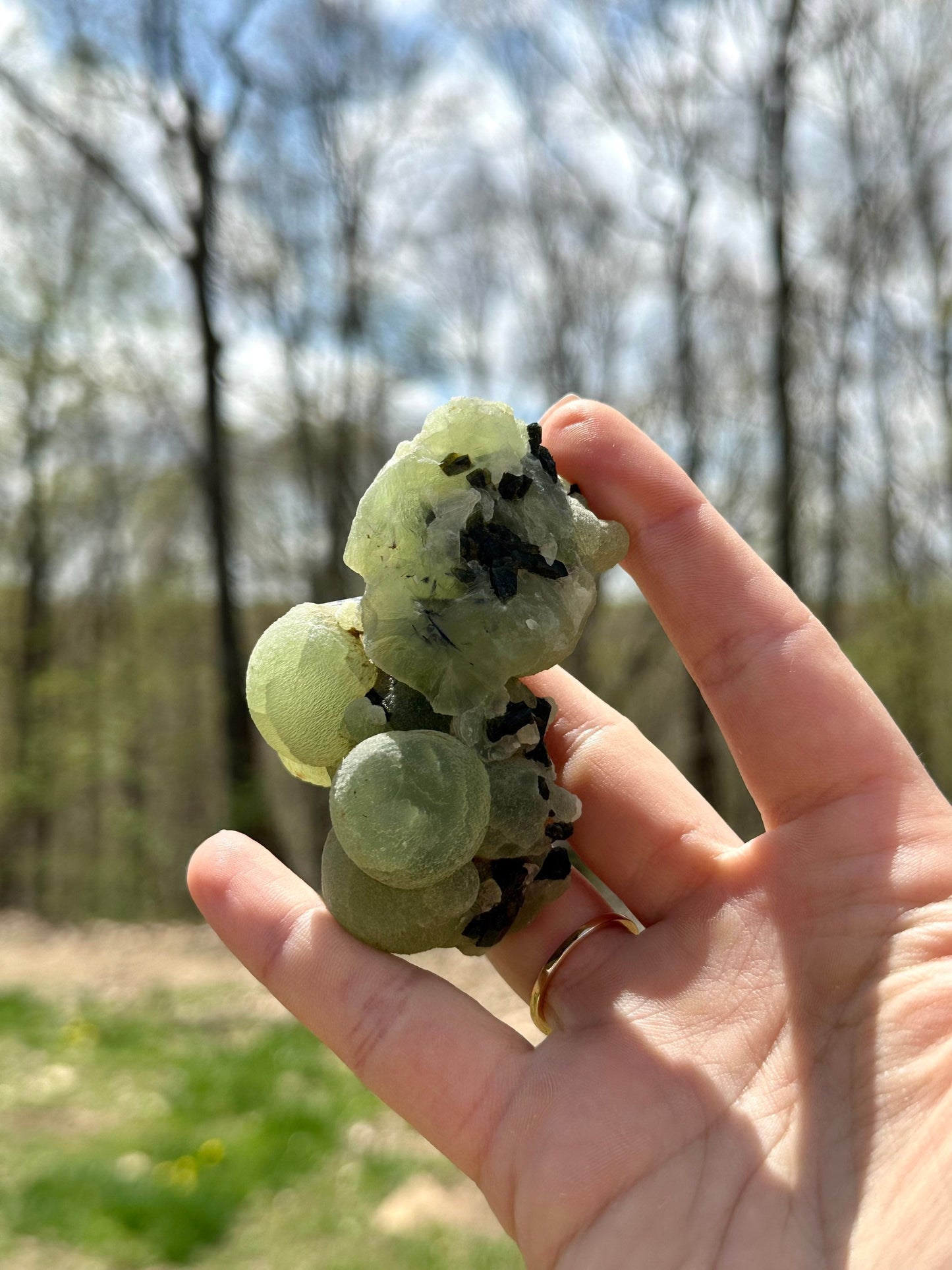 Prehnite Globular Spheres on Epidote