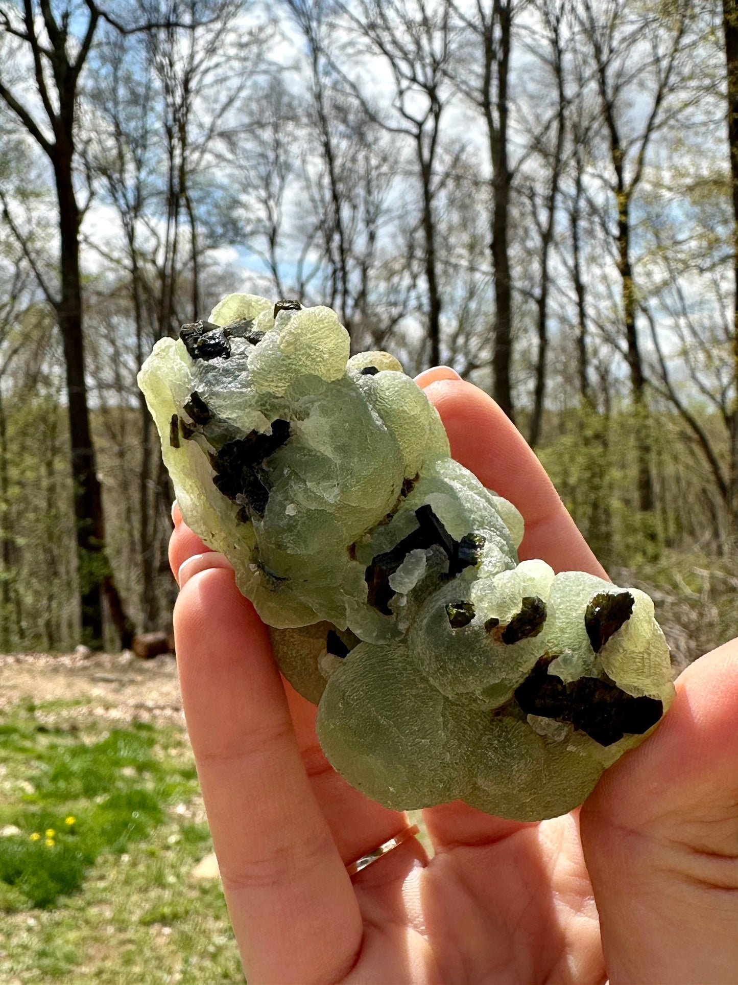 Prehnite Globular Spheres on Epidote