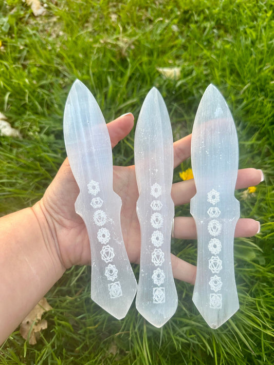 Selenite Chakra Knives Athame