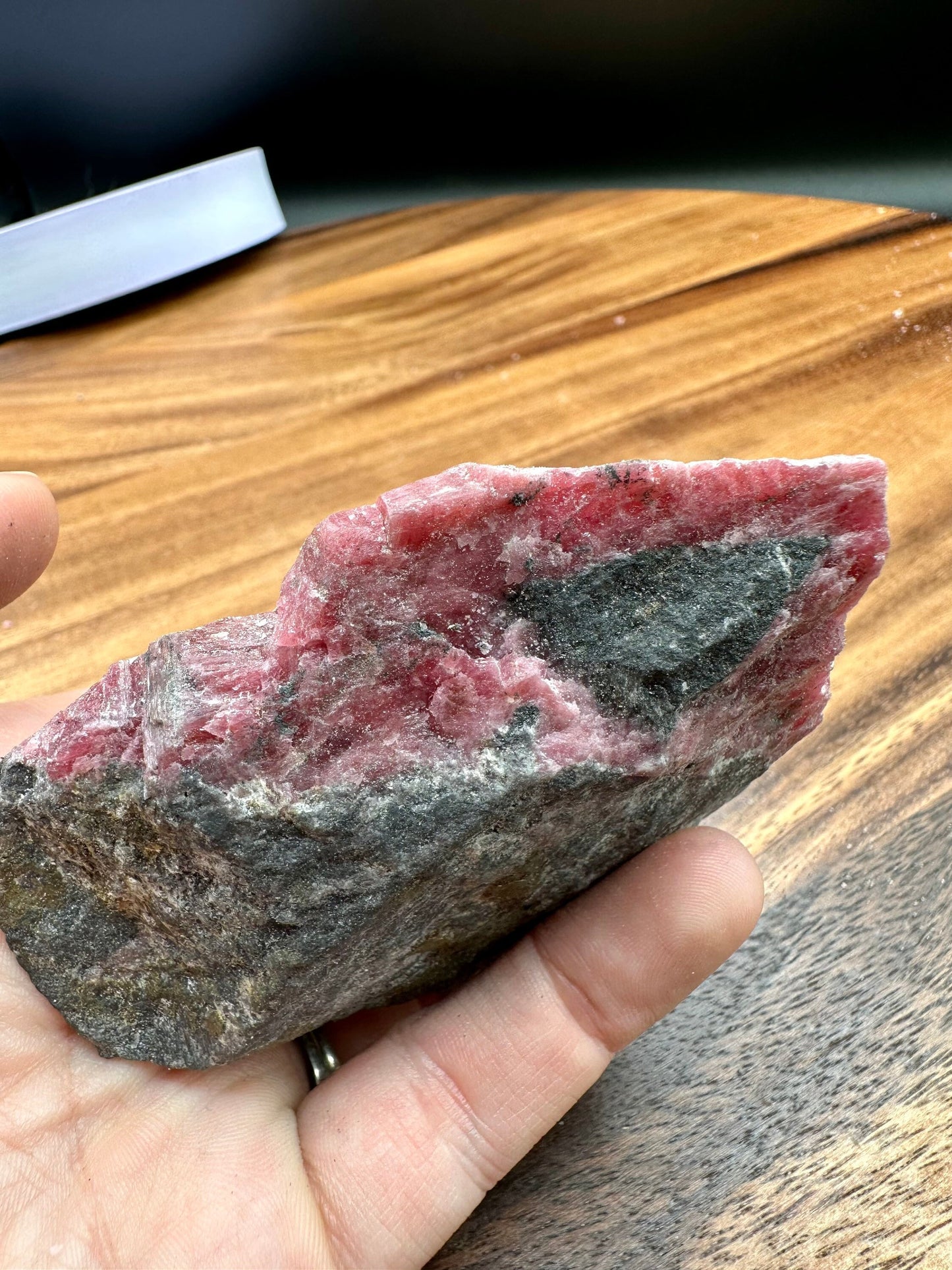 Grade AA Rough Rhodonite with Amphibole, Cummingtonite and other Minerals