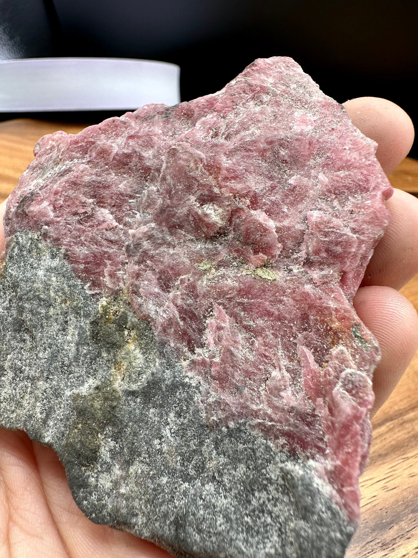 Grade AA Rough Rhodonite with Amphibole, Cummingtonite and other Minerals