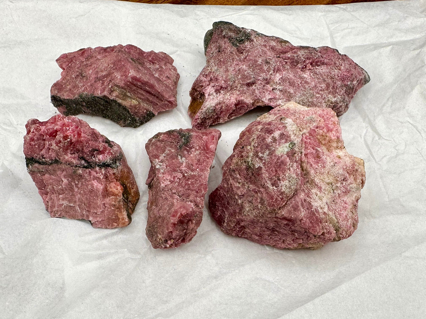 Wholesale Lot Grade AA Rough Rhodonite with Amphibole, Cummingtonite and other Minerals