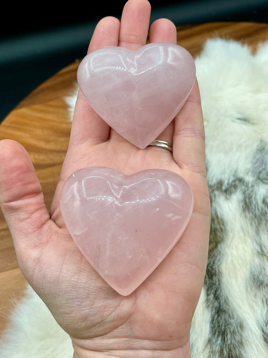 Rose Puffy Quartz Hearts